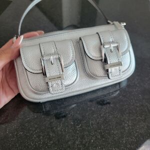 Michael Kors Metallic Silver Wristlet
